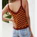 7Grid V Neck Backless Fall Tank Tops