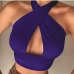 18Halter Cross Neck Backless Tank Tops For Women