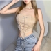 11Halter Neck Lace-up Solid Women's Tops