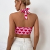 4Heart Printed Cut Out Crop Tank Top