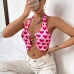 1Heart Printed Cut Out Crop Tank Top