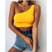 3Inclined One-shoulder Cropped Tank Top