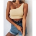 5Inclined One-shoulder Cropped Tank Top
