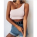 8Inclined One-shoulder Cropped Tank Top