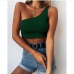 10Inclined One-shoulder Cropped Tank Top