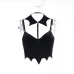 6Individual Black Irregular Hem Cropped Tank Top