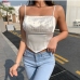 12Irregular Ruched Solid Sexy Backless Tank Top