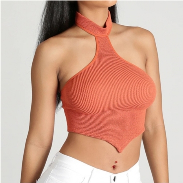 Irregular Summer Halter Backless Camisole Crop Top