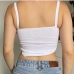 9Irregular Women White Backless Camisole Cropped Tanks