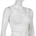 6Knitted V Neck Ruched Workout Cropped Tank Tops