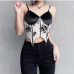 3Ladies Summer Black Patchwork  Camisole Tops