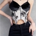 1Ladies Summer Black Patchwork  Camisole Tops