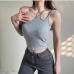 6Latest Solid One Shoulder Cropped Tank Top