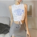 4Latest White Tie Wrap Designer Printed Tank Tops