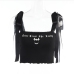 6Letter Print Tie Wrap Black Crop Tank Top