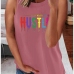 4Letter Printed Crew Neck Sleeveless Tank Top