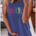 6Letter Printed Crew Neck Sleeveless Tank Top