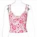 10Lovely Heart Printed V Neck Cropped Tank Tops