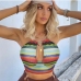 1Multicolored Tie Wrap Backless Knitted Tank Top