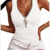 1New Front Zipper Sleeveless Tank Top Women