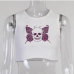 12New Skull Print Crew Neck Cropped Tank Top