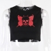 13New Skull Print Crew Neck Cropped Tank Top