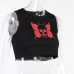 10New Skull Print Crew Neck Cropped Tank Top