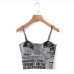 12Newspaper Printed Cropped Camisoles For Women