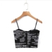 14Newspaper Printed Cropped Camisoles For Women