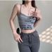 7Newspaper Printed Cropped Camisoles For Women