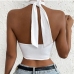 3Night Club Halter Lace Patch White Tank Top