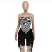 8Night Club Printed Strapless Bandana Tank Top