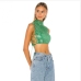 1Nightclub Sequined Turtle Neck Slid Tie Wrap Cropped Tanks