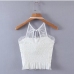 9Open Back Lace Hem Sexy Tank Top