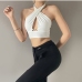 3Open Back Solid Halter Tank Top