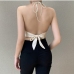 6Popular Hater Irregular Backless Sexy Tank Top