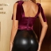 5Popular Solid Velvet Backless Women Tank Top