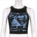 5Printed Ladies Black Printed Crew Neck Tank Tops