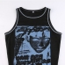 8Printed Ladies Black Printed Crew Neck Tank Tops