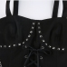 11Punk Rivets Chain Patchwork Black Cool Knitted Tank Top