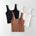 11Pure Button Up U Neck Women Tank Top