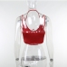 12Red Deep V Neck Gauze Halter Tank Top