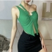 4Seductive Asymmetric Green One Shoulder Tank Top