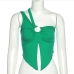 6Seductive Asymmetric Green One Shoulder Tank Top