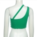 8Seductive Asymmetric Green One Shoulder Tank Top