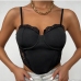 5Seductive Black Solid Patchwork  Camisole Tops For Women