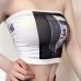 7Seductive Letter Print Strapless Cropped Tank Top