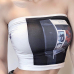1Seductive Letter Print Strapless Cropped Tank Top