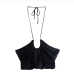 7Seductive Plain Ruched Sleeveless Halter Neck Top