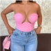 1Seductive Plain Sleeveless Strapless Underwire Top